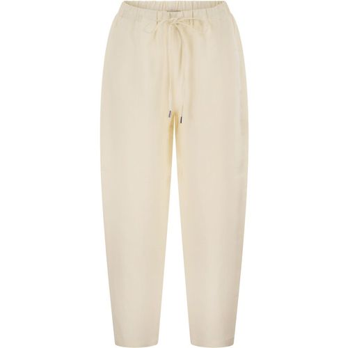 Antonelli Firenze Relaxed Fit Viscose And Linen Trousers With Drawstring Waist