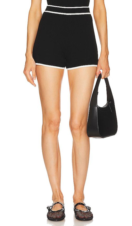 L'Academie Lida Knit Shorts in Black - Black. M also in XS