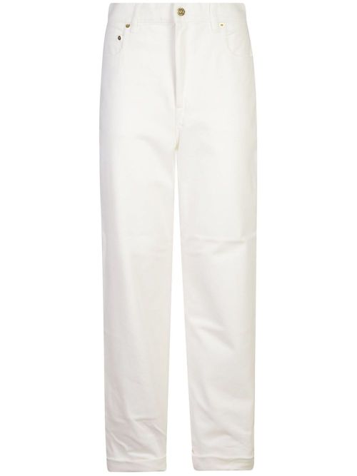 Straight-Leg White Cotton Jeans — White