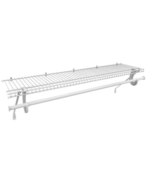 Closetmaid Superslide White Wire Storage Shelf Kit With Closet Rod