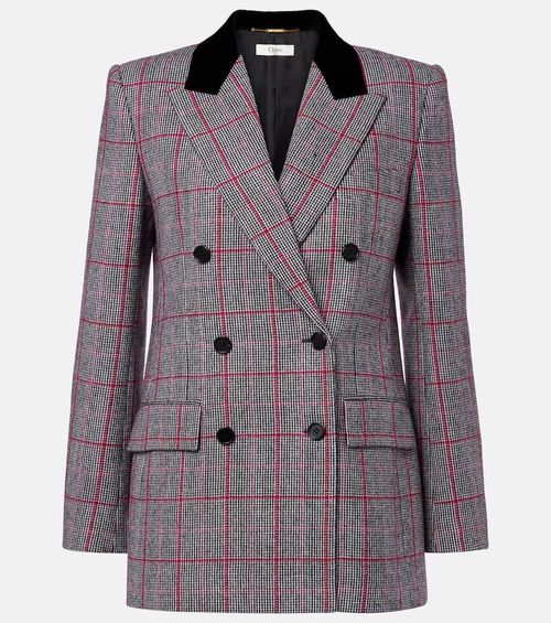 Chloé Checked double-breasted wool jacket