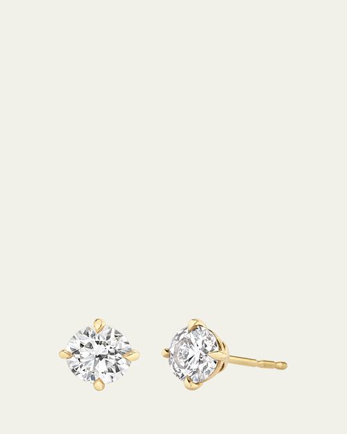 14K Gold Brilliant Round Solitaire Lab Grown Diamond Stud Earrings, 0.5tcw