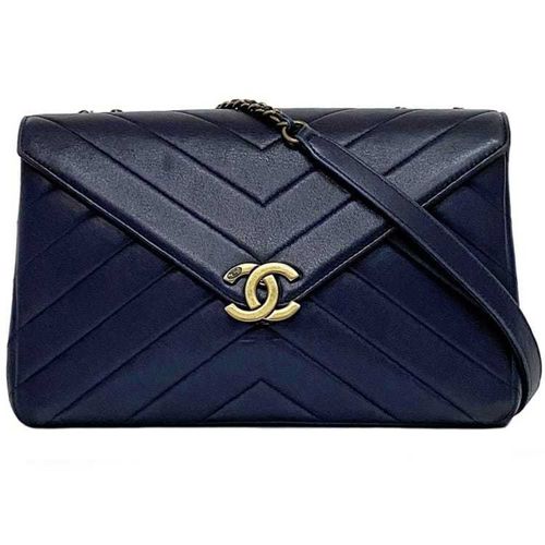 Chanel Navy Leather Shoulder Bag (Pre-Owned)