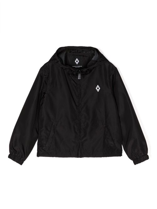 Lion-print zip-up windbreaker - Black