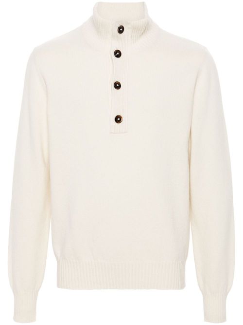 Buttoned-collar jumper - Neutrals