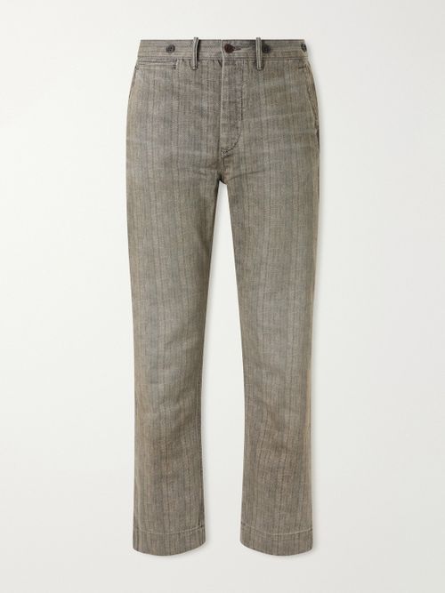 Stanton Straight-Leg Striped Cotton-Twill Trousers