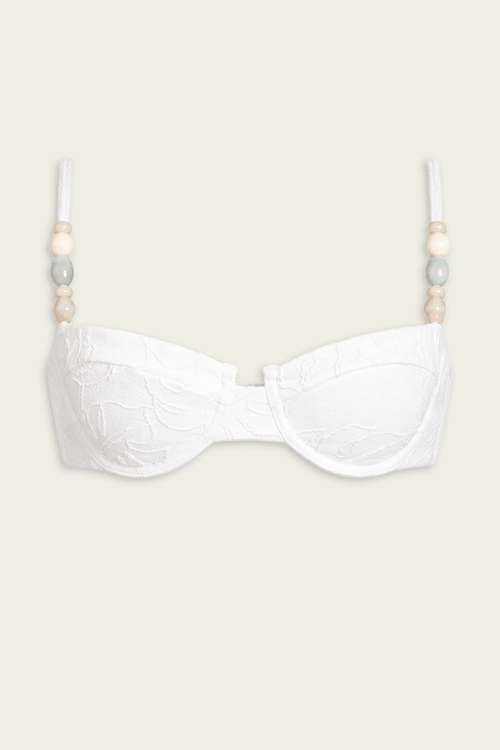 Poppy Bikini Top in Porcelain