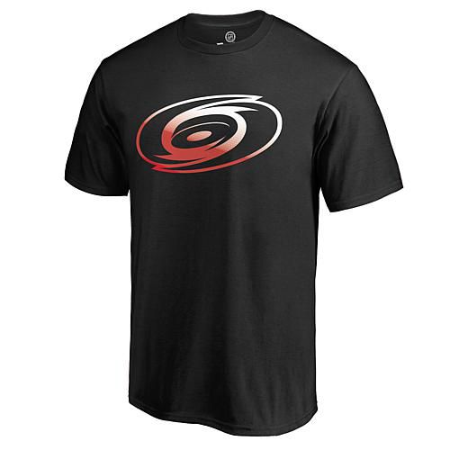Men's Fanatics Black Carolina Hurricanes Gradient Logo T-Shirt - Size Small