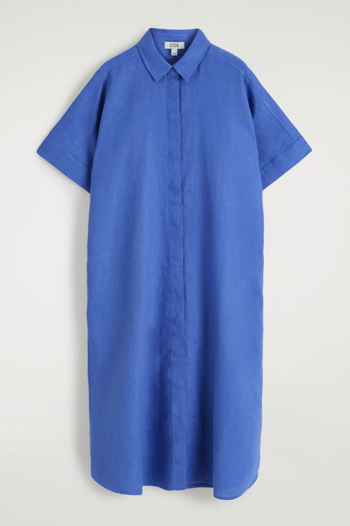 LINEN MAXI SHIRT DRESS