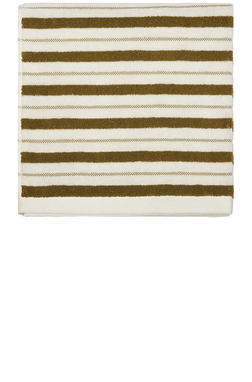 BAINA Bath Mat in Caper & Chalk - Olive.  a