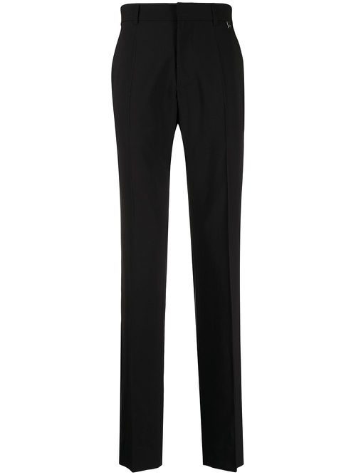 Tailored-cut straight-leg trousers - Black