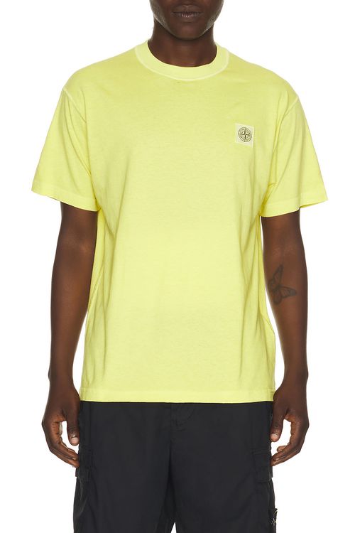 Stone Island SHIRTKLEIDER GARMENT DYED in Zitrone - Lemon. L also in M, S, XL/1X, XXL/2X