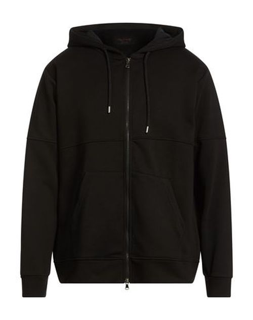 Man Sweatshirt Black Size L Cotton, Polyester