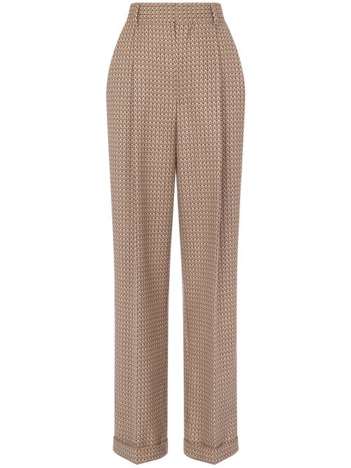 Geometric-print virgin-wool trousers - Neutrals