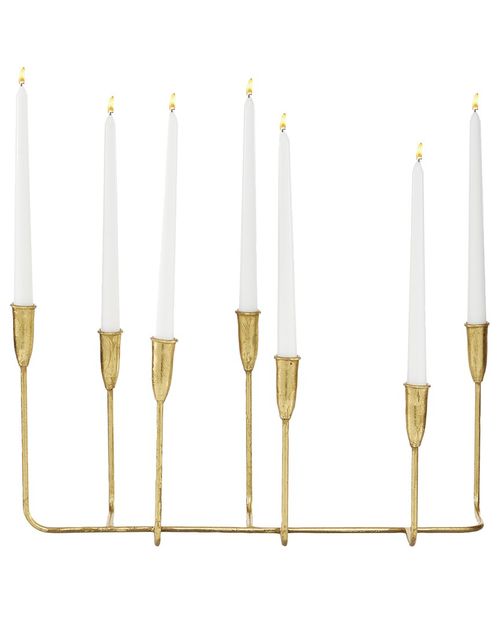 CosmoLiving by Cosmopolitan Gold Metal Slim 7 Candle Candelabra