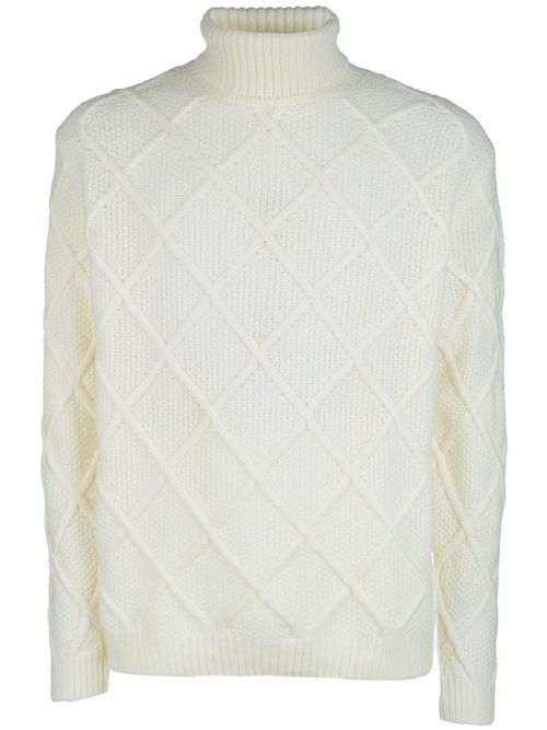 Roll-neck jumper - White