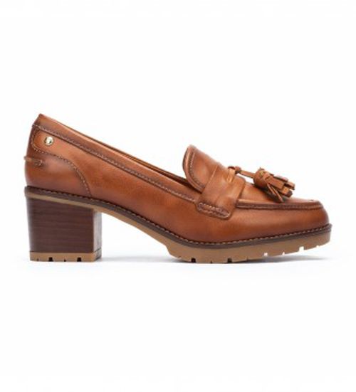 Pikolinos for woman. W7H-3719 Brown Llanes Leather Moccasins -Heel height 6cm (41), 5 to 8 cm, None, Casual, Classic