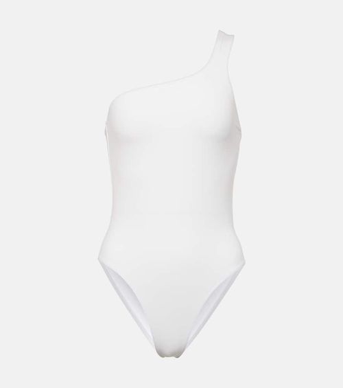 Sage cutout one-shoulder swimsuit