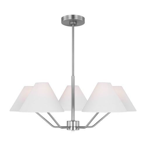 Brushed Steel Five Light Chandelier from the Burke Collection