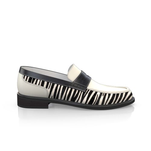 Custom Men's Penny Loafers Handmade in Italy - Animal Prints Leather - GIROTTI
