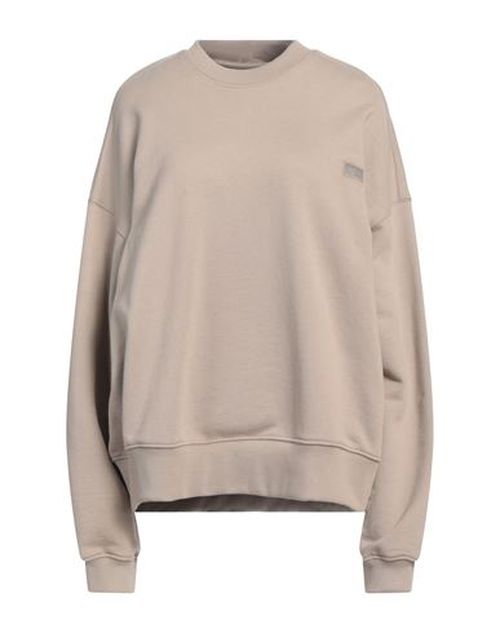 Woman Sweatshirt Khaki Size L Cotton, Polyester