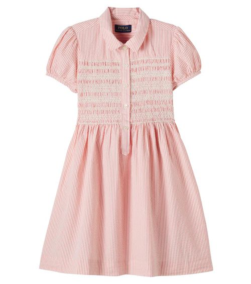 Striped cotton seersucker dress