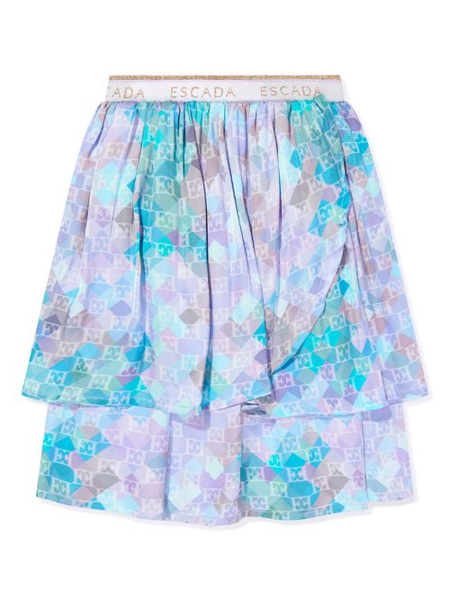 All-over logo-print skirt - Blue