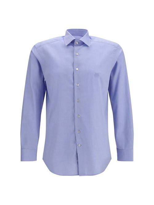 Cotton with Pegaso Embroidery Shirt — Blue