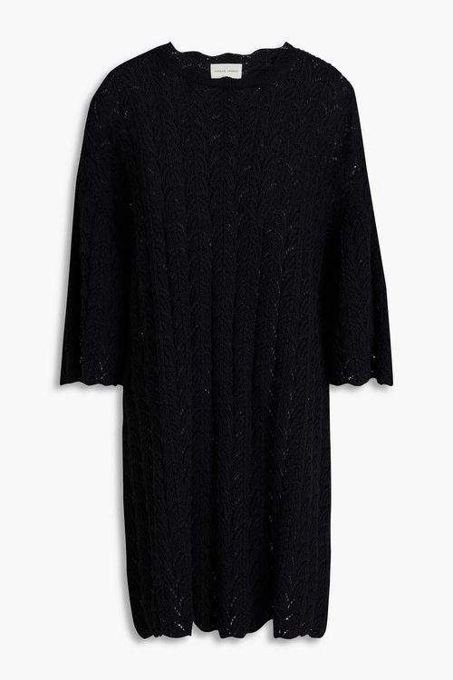 Loulou Studio - Doni crocheted cotton mini dress - Black - M