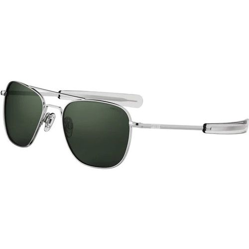 Randolph Engineering Man AF126 Bright chrome Outlet sunglasses Metal Silver Green Squared Norma