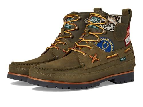 POLO RALPH LAUREN Ranger Mid Leather & Oxford Sneaker Boot Black
