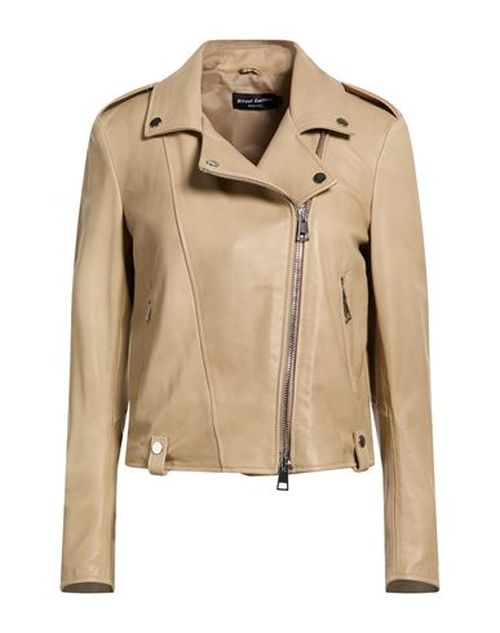 Woman Jacket Sand Size M Leather