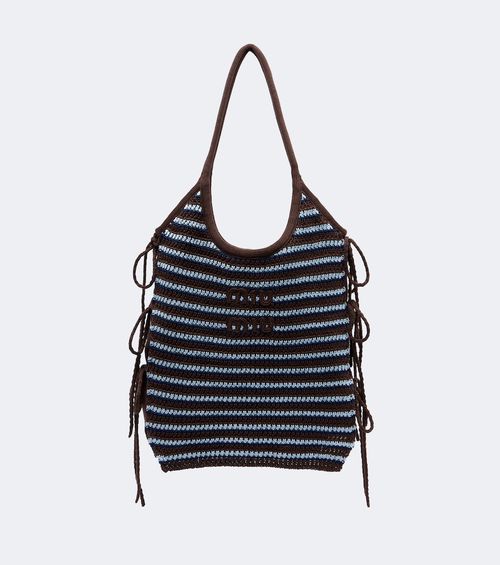 Ivy crochet striped tote bag