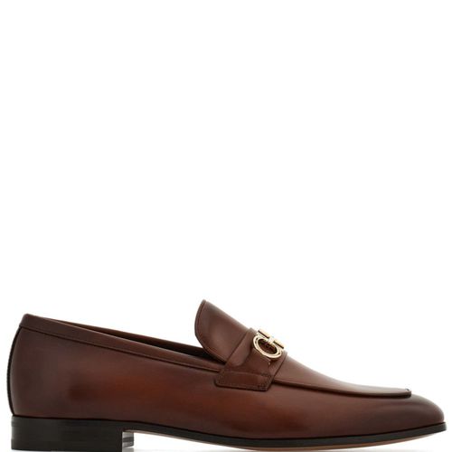 Salvatore Ferragamo Gancini Brown Leather Slip On Loafers Shoes Size 6.5EE Ferragamo Gancini Leather Loafers - Brown | Editorialist main image 2