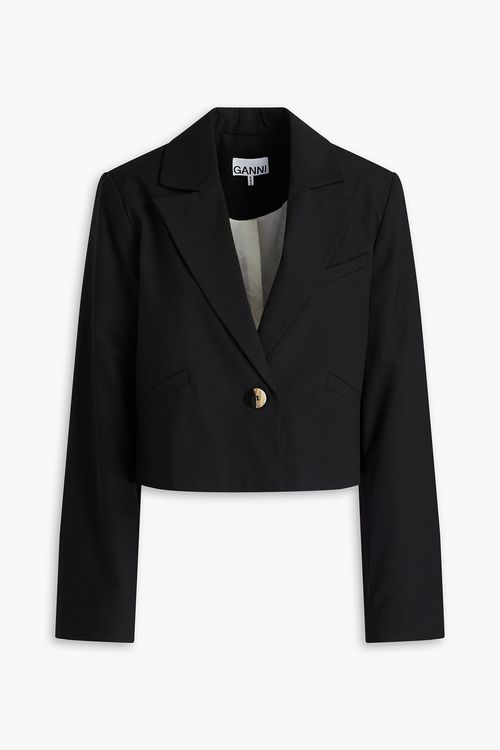 Cropped woven blazer