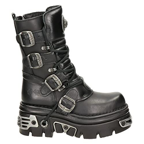 New Rock Reactor Half Boots Unisex Platform Boots in Black