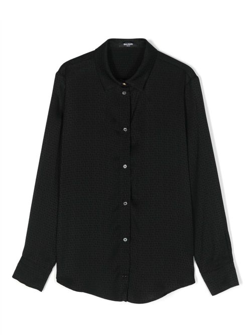 Logo-print long-sleeve shirt - Black