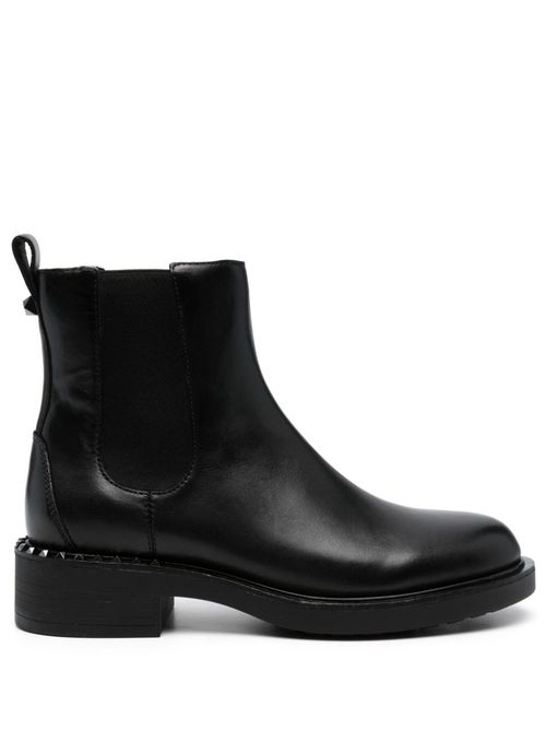 Fancy 60mm Rockstud-detail leather boots - Black