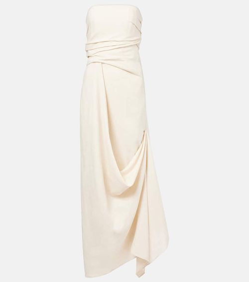 Caravaggio draped linen maxi dress