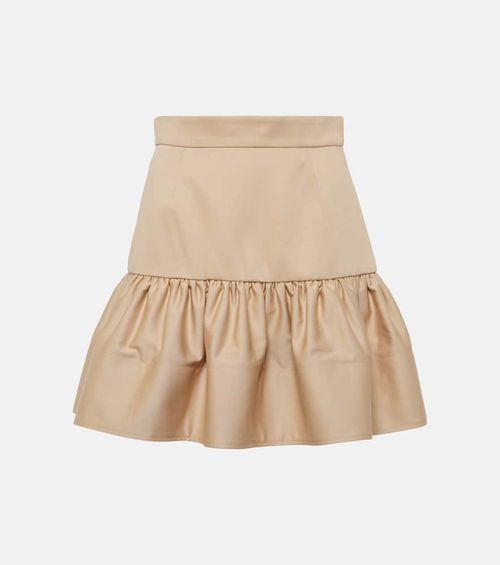 Ruffled cotton gabardine miniskirt