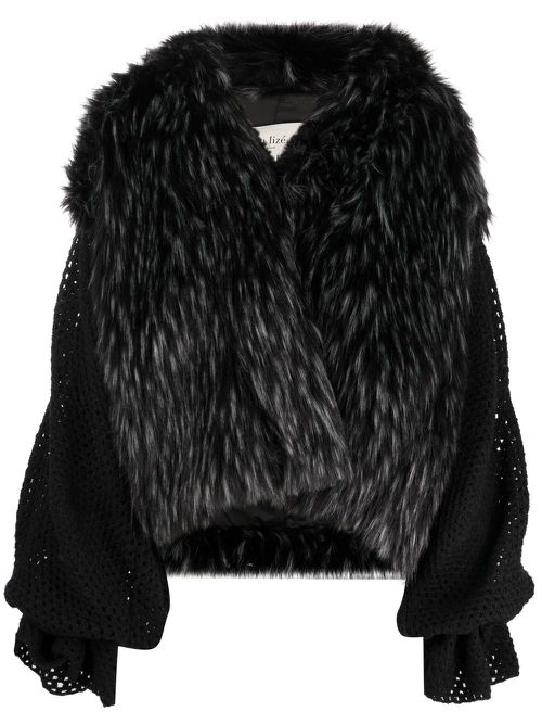 Oversized faux fur jacket - Black