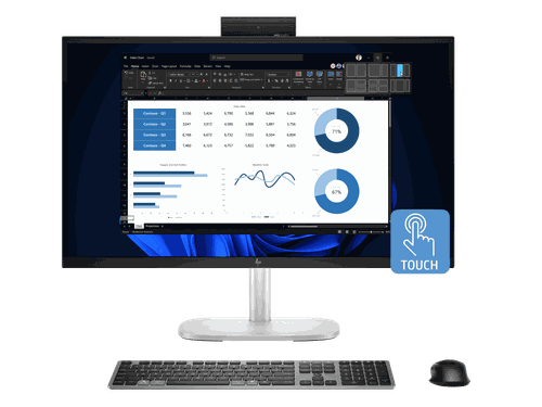 HP EliteStudio 8 All-in-One G1i 27 inch Desktop AI PC + Poly Blackwire 3220 Stereo USB-C Headset +USB-C/A Adapter