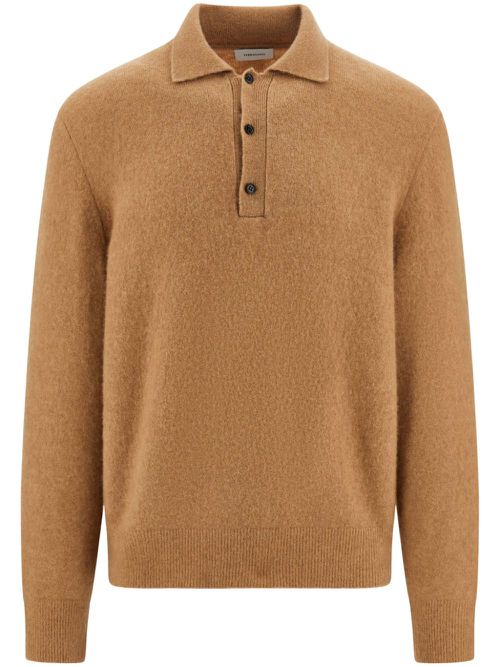 Knitted polo shirt - Brown