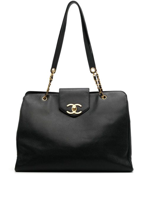 Supermodel leather tote bag - Black