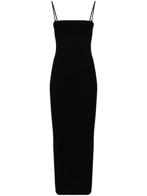 Ribbed midi dress - Black