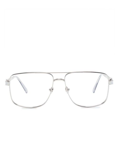 Logo-plaque navigator-frame glasses - Silver