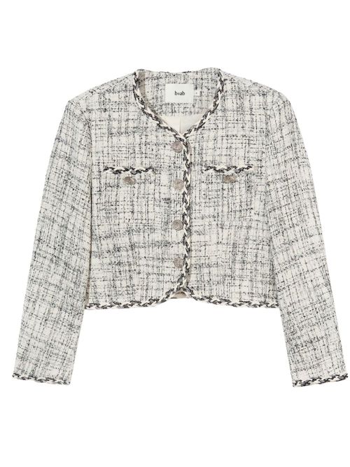 Cropped tweed jacket - White