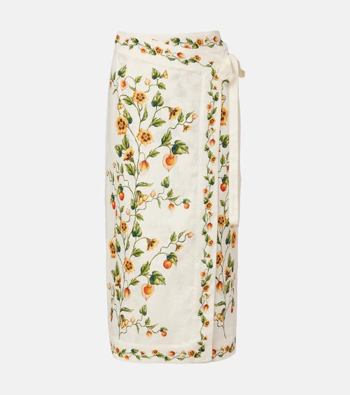Luna floral linen beach cover-up