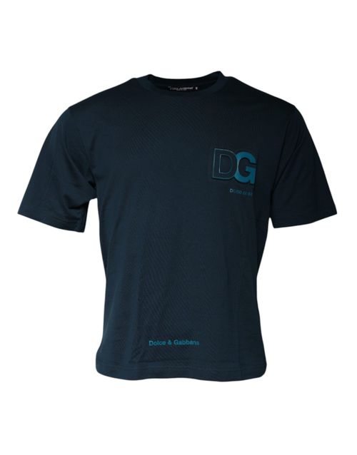 Logo-Embroidered Crew Neck T-Shirt — Navy