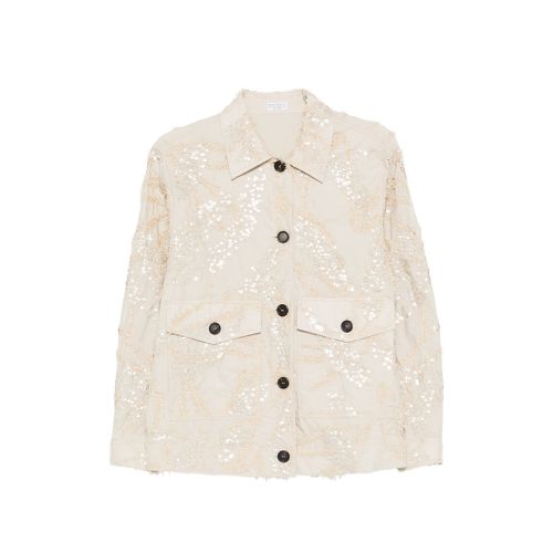 Sequin-embellished Front-pocket Jacket